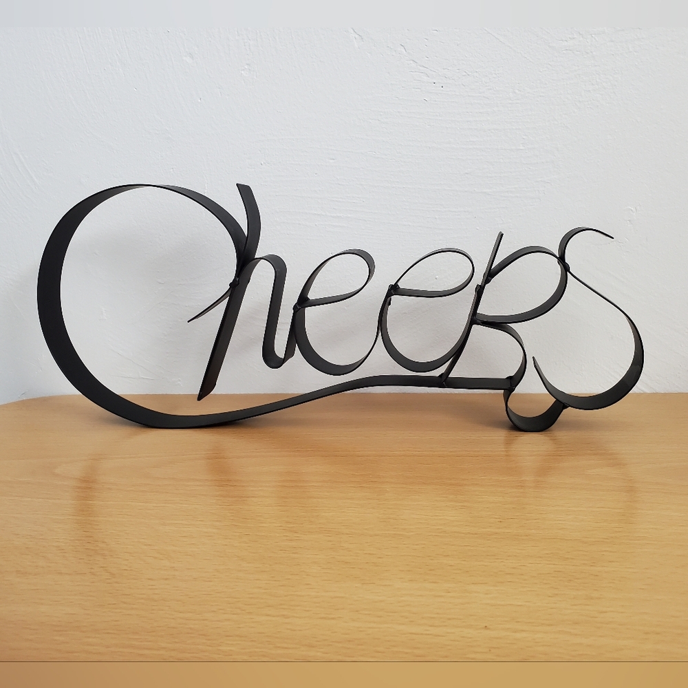 Cheers standing metal sign